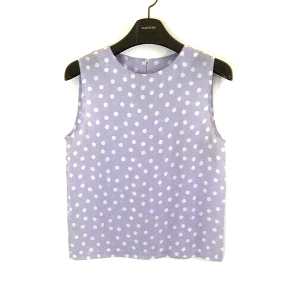 Tank Blouse Cute Lavender and White Spotted Women's‎ Medium M Med